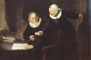 REMBRANDT Harmenszoon van Rijn Double portrait of the Shipbuilder fan rijcksen an his Wife Griet Fans (mk33) oil on canvas